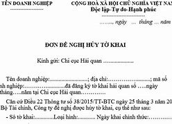 Quy Định Hủy Tờ Khai Hải Quan